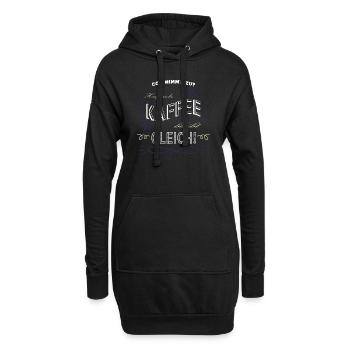 zitat ich liebe kaffee arbeitskollege geschenk - Hoodie-Kleid - Schwarz - Vorne