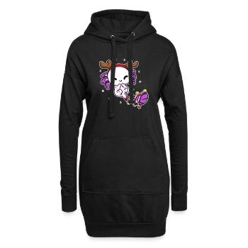 AXOLOTL NOËL DESIGN 2 - Sweat-shirt à capuche long Femme - noir - Devant