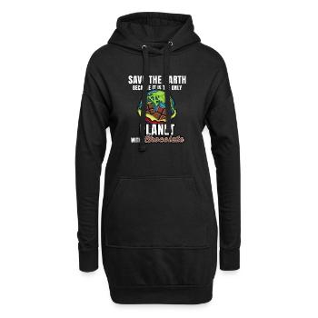 Sauve la Terre, chocolat ! - Sweat-shirt à capuche long Femme - noir - Devant