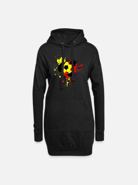 Fußball Soccer - Hoodie-Kleid - Schwarz