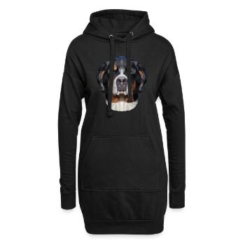 Berner Sennenhund Bernois Hund Polygon Geschenk - Hoodie-Kleid - Schwarz - Vorne