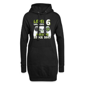 Sechs 6yr BDay Sohn Junge Lustiger Gamer 6. Geburtstag - Hoodie-Kleid - Schwarz - Vorne