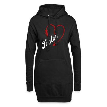 tonton cœur - Sweat-shirt à capuche long Femme - noir - Devant