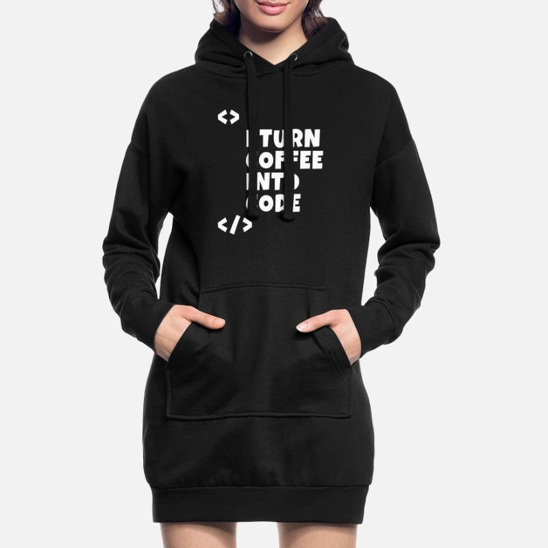 I turn coffee into code Programmierer Entwickler Hoodie-Kleid
