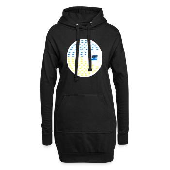 peaceman panzer für die Ukraine, Frieden! 3C HG - Hoodie-Kleid - Schwarz - Vorne