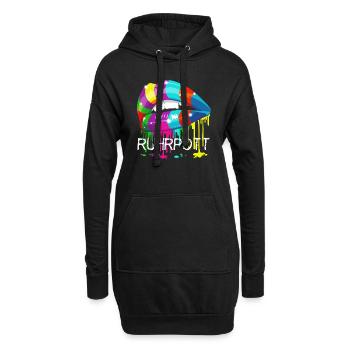 Ruhrpott Rainbow Lips - Hoodie-Kleid - Schwarz - Vorne