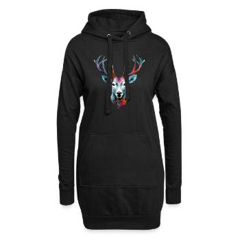 Reno le cerf - Sweat-shirt à capuche long Femme - noir - Devant