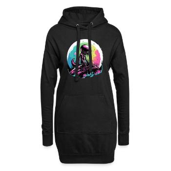 Ali der Außerirdische - Hoodie-Kleid - Schwarz - Vorne
