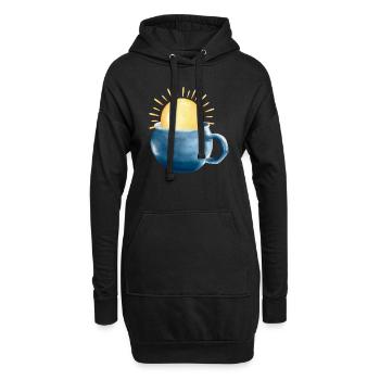 Sonne in der Tasse - Hoodie-Kleid - Schwarz - Vorne