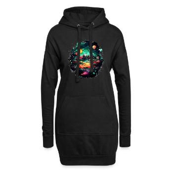L’univers révèle un spectacle fascinant - Sweat-shirt à capuche long Femme - noir - Devant