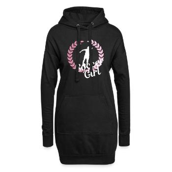 Fußball Mädchen, Frauenfußball, Frauenfußball, Sport - Hoodie-Kleid - Schwarz - Vorne