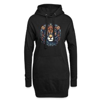 Lou la lionne - Sweat-shirt à capuche long Femme - noir - Devant