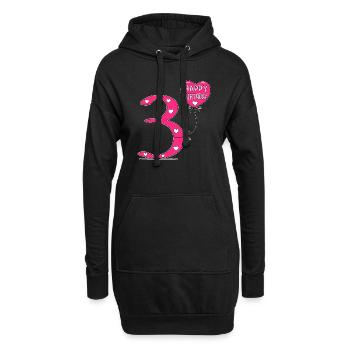 3 Anniversaire Joyeux anniversaire - Sweat-shirt à capuche long Femme - noir - Devant