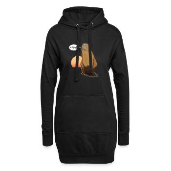 Capybara - Hoodie-Kleid - Schwarz - Vorne