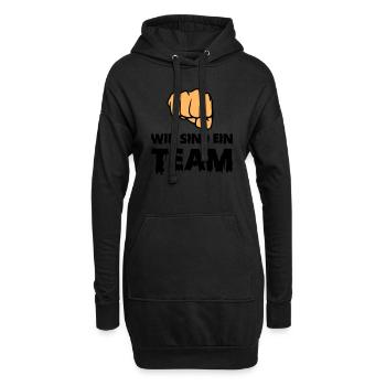 wir sind ein team - Hoodie-Kleid - Schwarz - Vorne