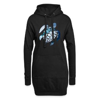 Meeresschildkröte - Hoodie-Kleid - Schwarz - Vorne