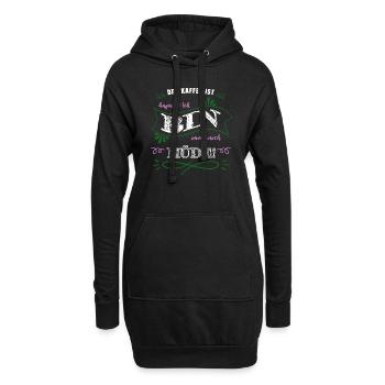 koffein bday ich liebe kaffee baristia weihnachten - Hoodie-Kleid - Schwarz - Vorne