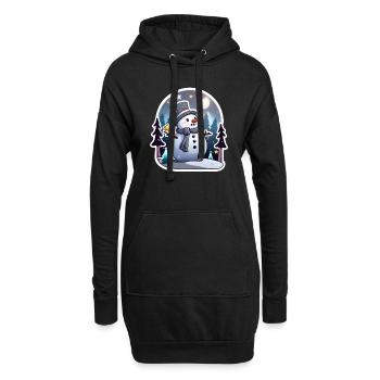 Schneemann - Hoodie-Kleid - Schwarz - Vorne