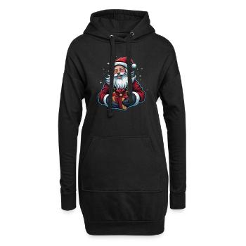 Le Père Noël vous souhaite un joyeux Noël - Sweat-shirt à capuche long Femme - noir - Devant