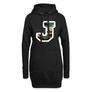 Buchstabe J Militärische Tarnung - Geschenkidee - Hoodie-Kleid - Schwarz - Vorne
