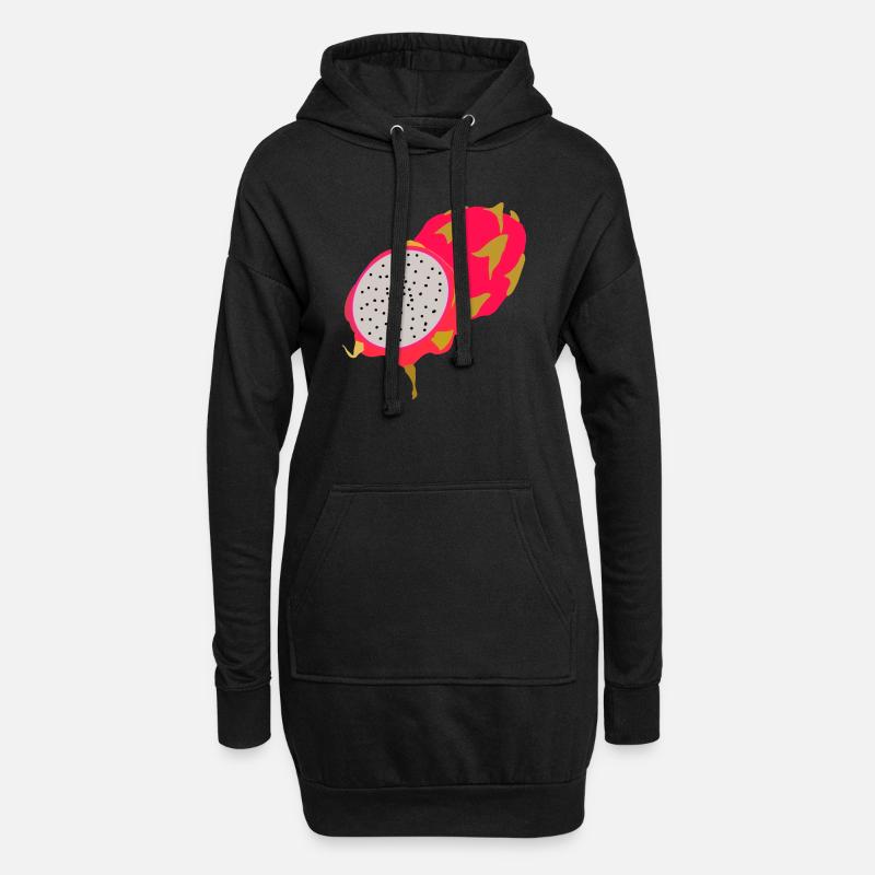Drachenfrucht - Hoodie-Kleid - Schwarz