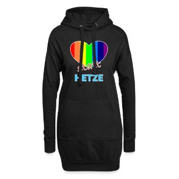 Herz statt Hetze - Hoodie-Kleid - Schwarz - Vorne