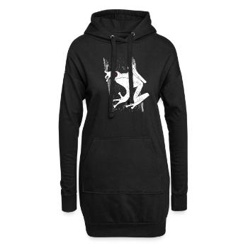 Frosch - Hoodie-Kleid - Schwarz - Vorne
