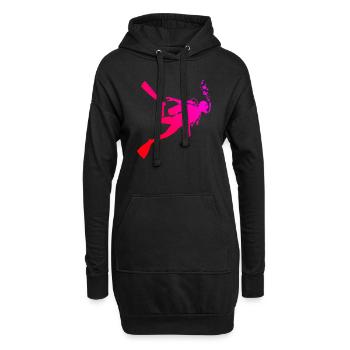 Diving Tauchen Scuba Diver Scuba Taucher - Hoodie-Kleid - Schwarz - Vorne