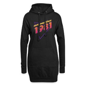 Rétro - Awesome since 1981 - Sweat-shirt à capuche long Femme - noir - Devant