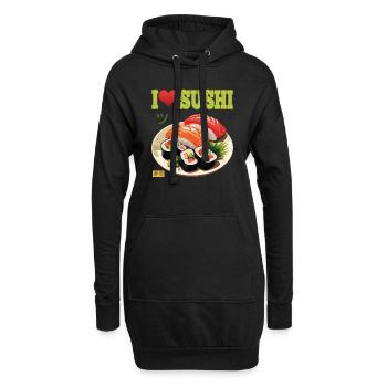 I Love Sushi - Hoodie-Kleid - Schwarz - Vorne