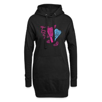 Tennis, love, illustration - Hoodie-Kleid - Schwarz - Vorne