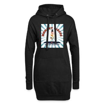 Monkey Circus / Affenzirkus - blau weiß - Hoodie-Kleid - Schwarz - Vorne