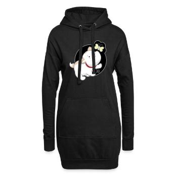Hund koreanisch - japanischer Stil 01 - Hoodie-Kleid - Schwarz - Vorne