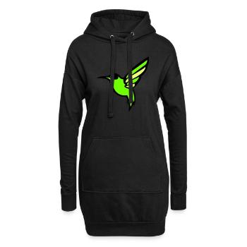 Silhouette d'oiseau colibri - Sweat-shirt à capuche long Femme - noir - Devant
