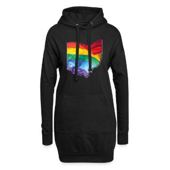Ohio (États-Unis) | Drapeau réel | LGBTQIA+ - Sweat-shirt à capuche long Femme - noir - Devant