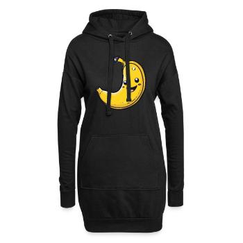 Illustration de banane amusante - Sweat-shirt à capuche long Femme - noir - Devant