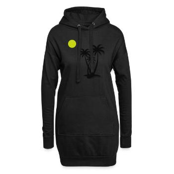Palmiers 2 - Sweat-shirt à capuche long Femme - noir - Devant