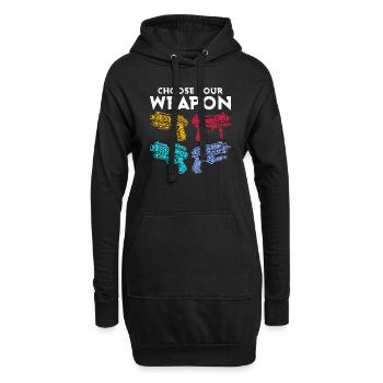 Choose Your Weapon Squirt Gun Summer Water Fun - Hoodie-Kleid - Schwarz - Vorne