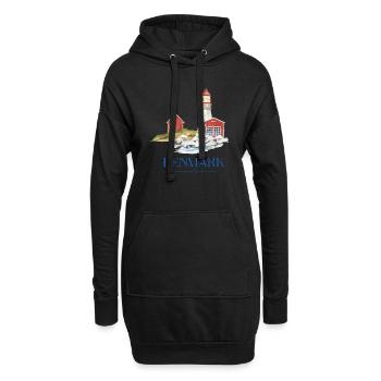 Phare du Danemark tiny house au bord de la mer - Sweat-shirt à capuche long Femme - noir - Devant