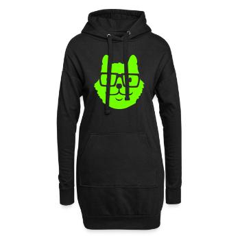 Schlaue Nerd Katze Hornbrille Geek Kätzchen Brille - Hoodie-Kleid - Schwarz - Vorne
