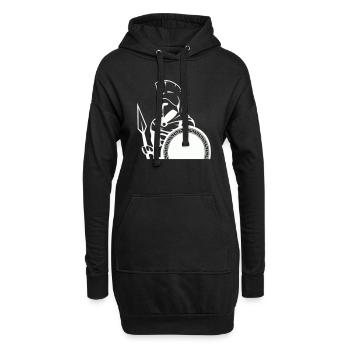 Guerrier de Sparte - Sweat-shirt à capuche long Femme - noir - Devant