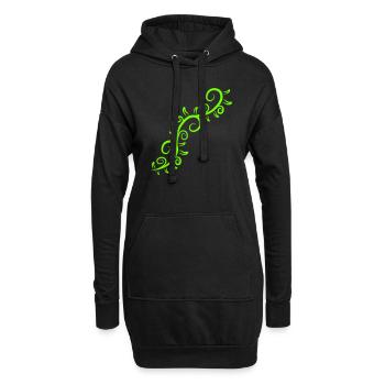 Racine de vigne plante feuilles vertes motif décoratif - Sweat-shirt à capuche long Femme - noir - Devant