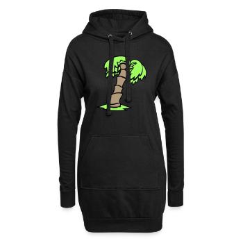 Palm Tree Island Tree Plage Vacances Noix de Mer Cool - Sweat-shirt à capuche long Femme - noir - Devant