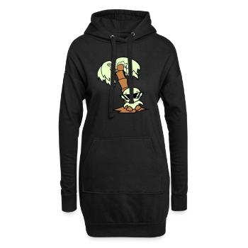 Ente Klein Süß Vogel Sonnenbrille Lustig Palme - Hoodie-Kleid - Schwarz - Vorne