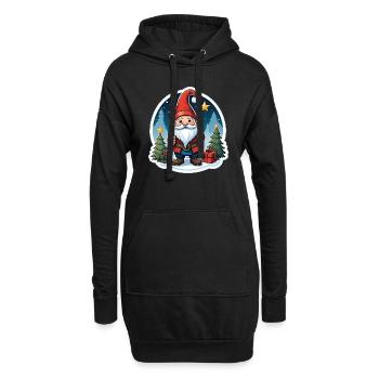 Gnomin de Noël - Sweat-shirt à capuche long Femme - noir - Devant