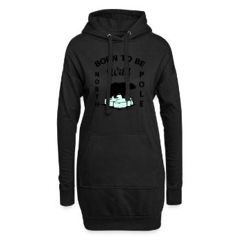 Eisbär Wildnis Antarktis - Hoodie-Kleid - Schwarz - Vorne