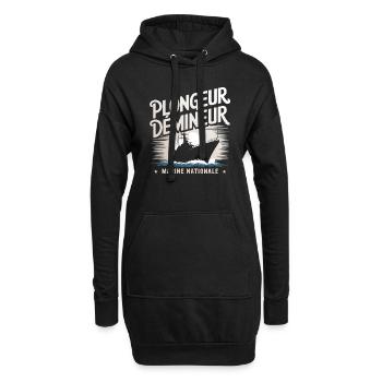 Plongeur Démineur Marine Nationale - Sweat-shirt à capuche long Femme - noir - Devant