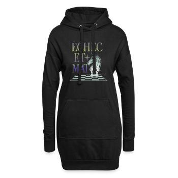 Echec et Mat - Sweat-shirt à capuche long Femme - noir - Devant
