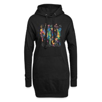Künstler der modernen Jazzmusik - Hoodie-Kleid - Schwarz - Vorne