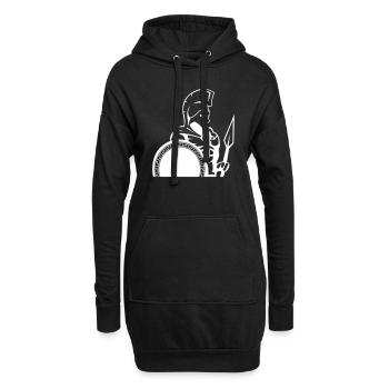 Guerrier Sparte 001 - Sweat-shirt à capuche long Femme - noir - Devant